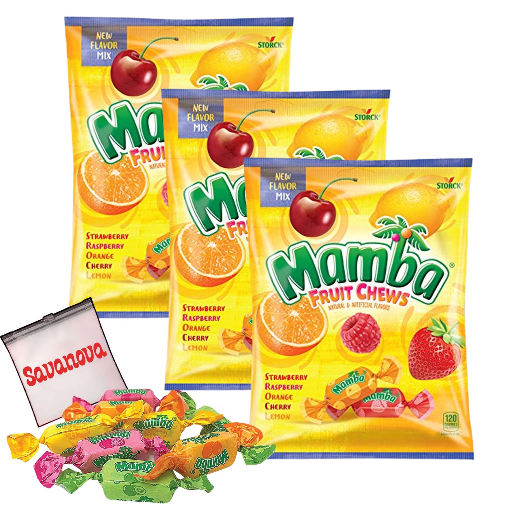 Mamba Fruit Chews Assorted Candy, Individually Wrapped Candies 3.52 oz (pack of 3). Great for Party Favor Candy Mix - Pinata Can