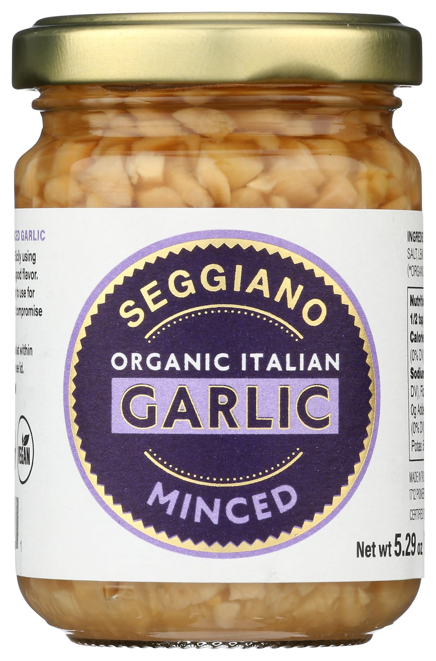 Seggiano Organic Minced Italian Garlic, 5.29 Oz