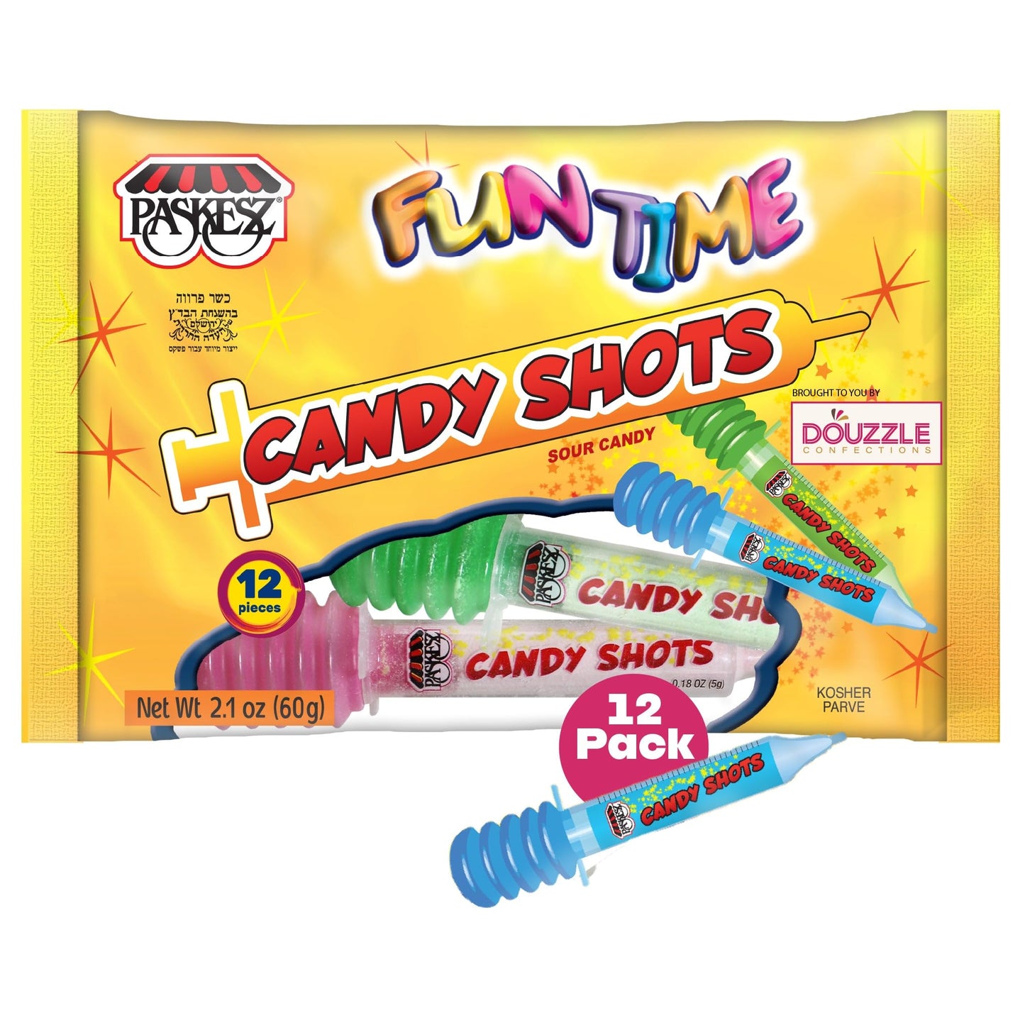 DOUzzle Get Well Soon Candy Shots, Sour Candy in Fun Shot (12 Count, Pack of 1) Individually Wrapped Candies, Birthday Party Fav