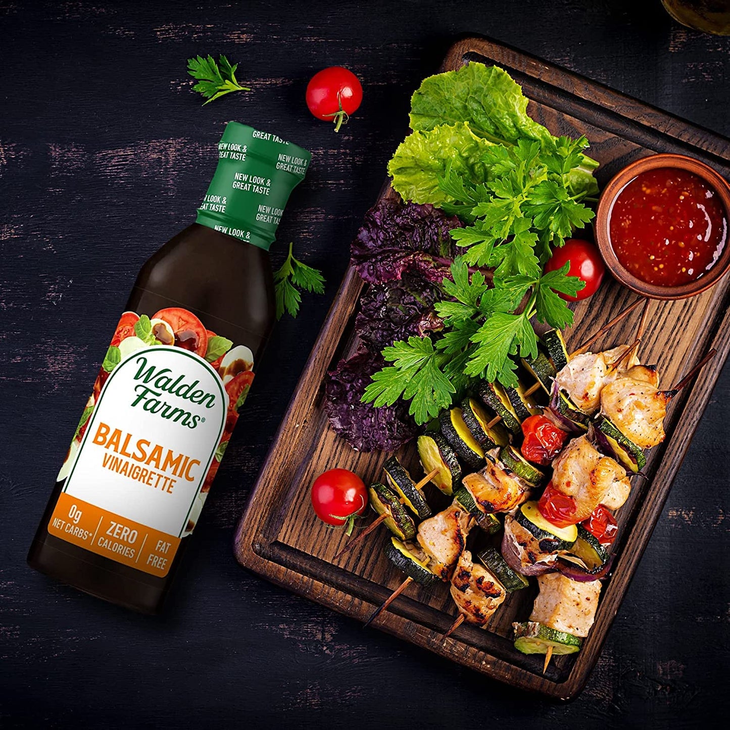 Walden Farms Balsamic Vinaigrette Salad Dressing, Calorie-Free, Gluten-Free, 12 Fl Oz