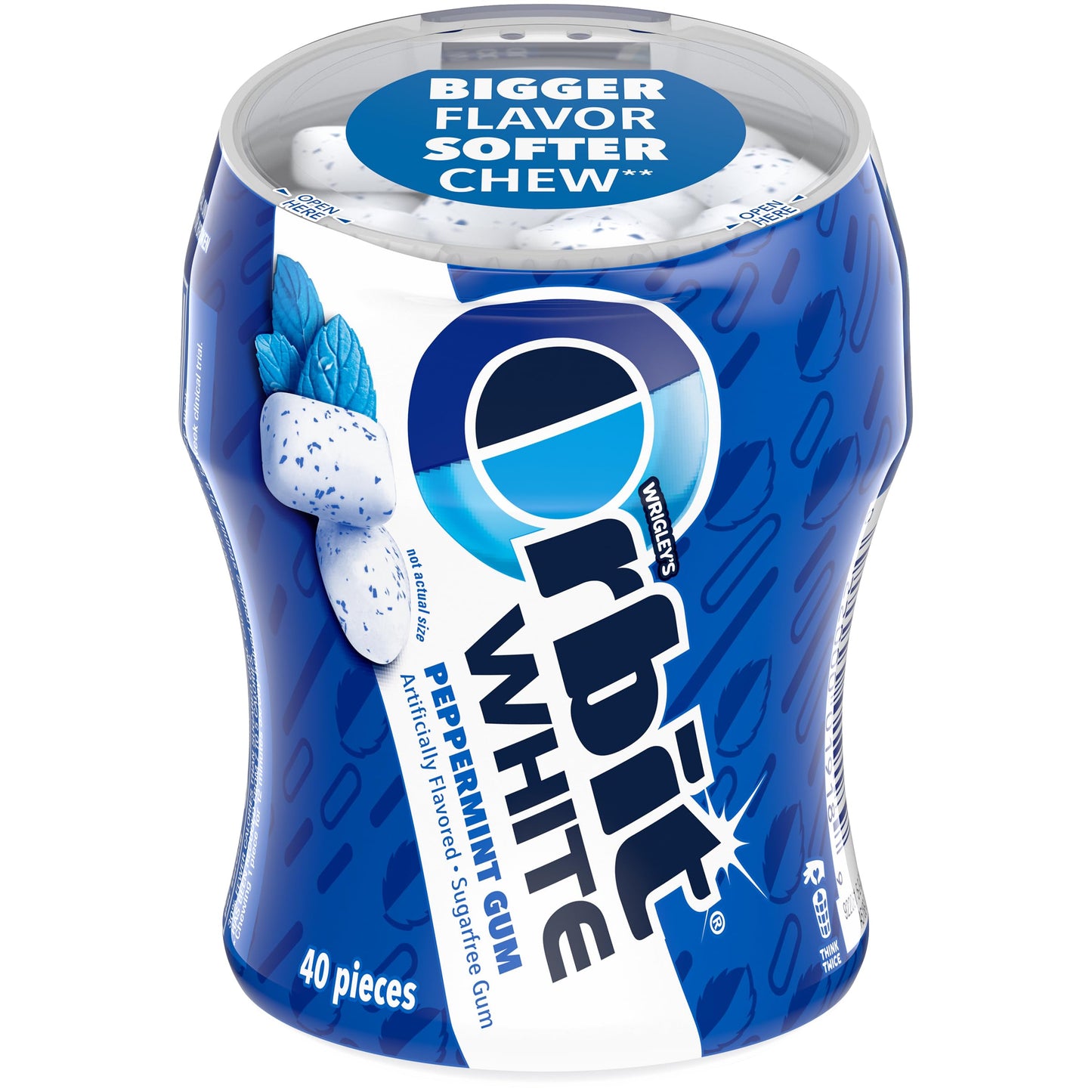 Orbit Gum White Peppermint Gum  40 Piece Bottle (Pack of 4)  Sugar Free Chewing Gum