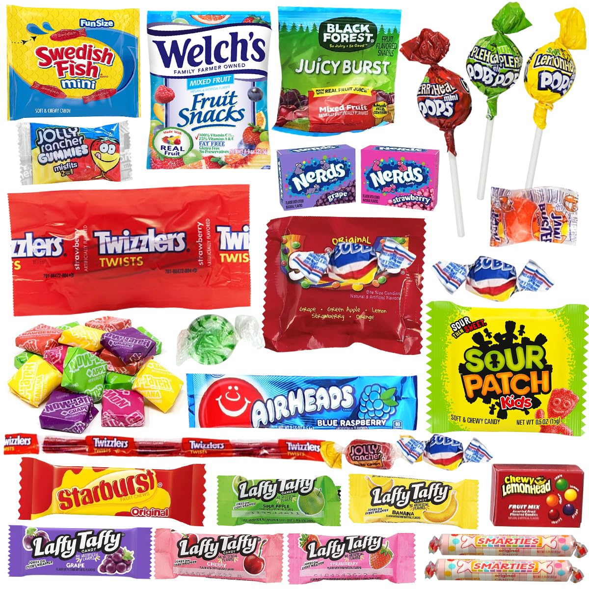 SWEETSIDE CANDY CO. Bulk Candy Variety Pack - 4 Pound Assorted Candy Box for Parties, Kids, College Students & Adults - Gold Gift Basket