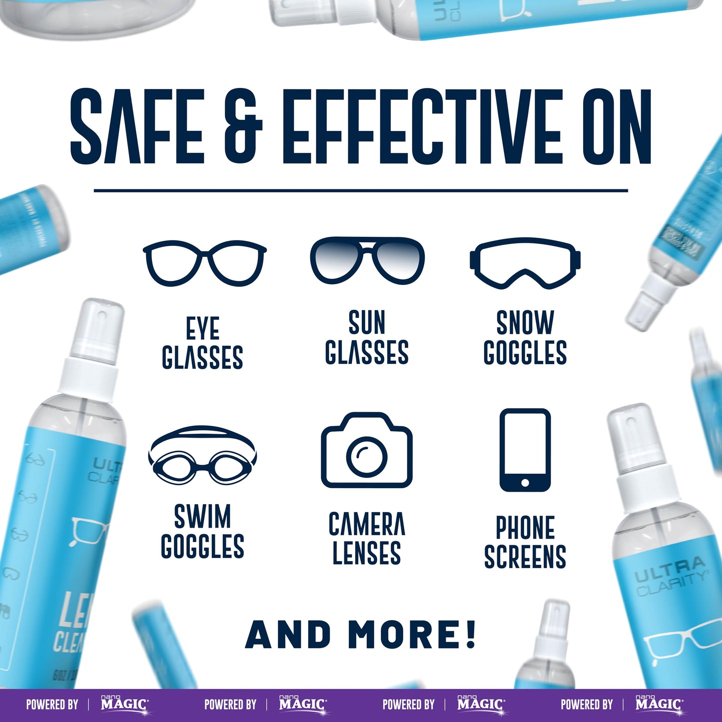 Ultra Clarity 6 oz Nano Magic Eyeglass Lens Cleaning Spray - Professional Grade, Silicone-Free for Glasses & Electronics