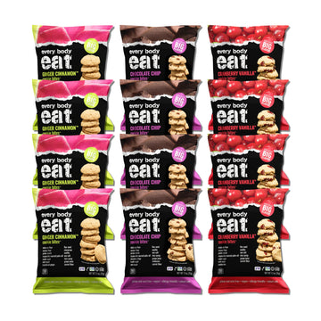 Every Body Eat Crunchy Cookie Bites, Gluten & Dairy Free, Vegan, School Safe Lunch Snacks, Single Serve (Pack of 20) (Variety Pa