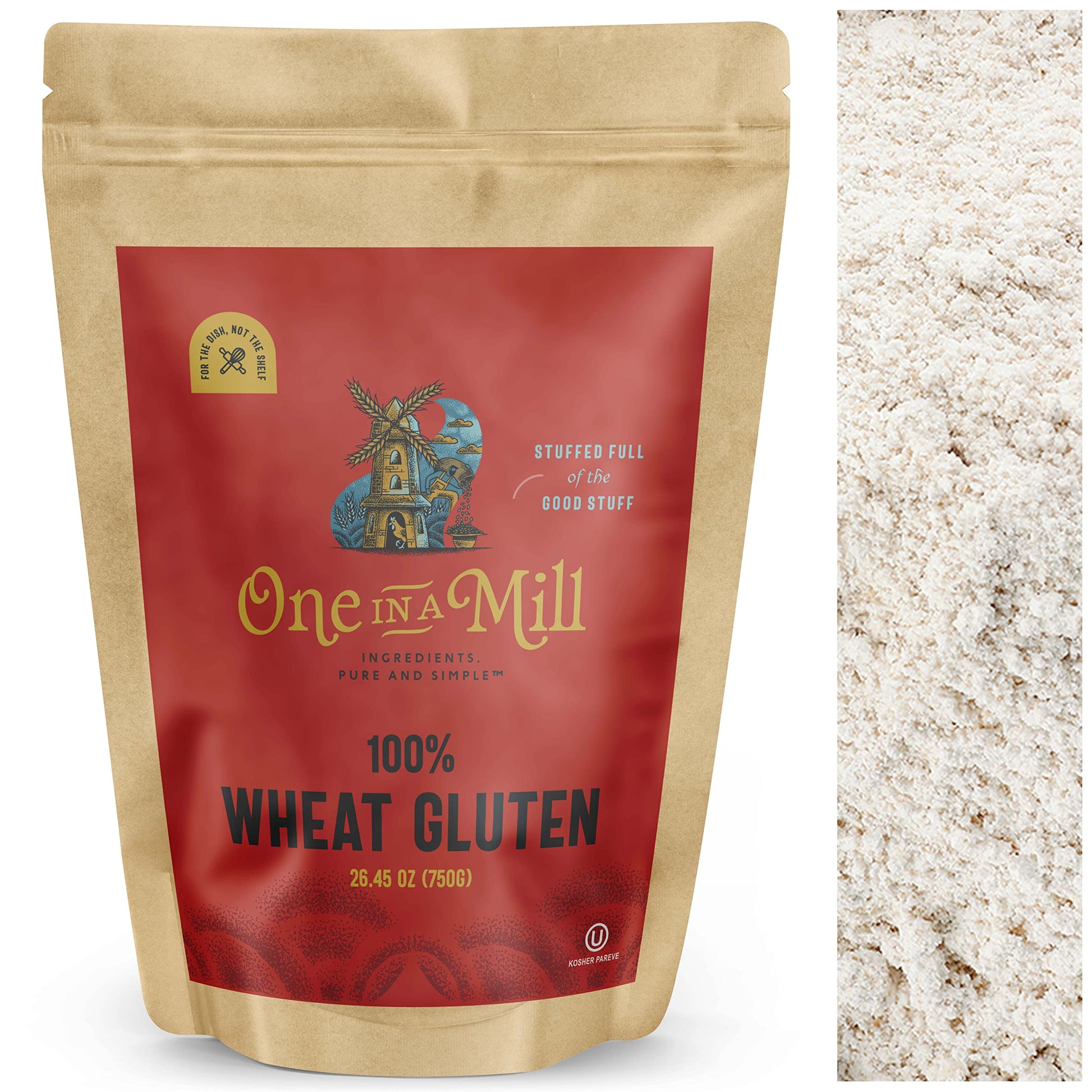 One In A Mill Vital Wheat Gluten  Bulk Supply For Making Vegan Meat Seitan] & Baking Whole Grain & Rye Breads  All-Natural Prote