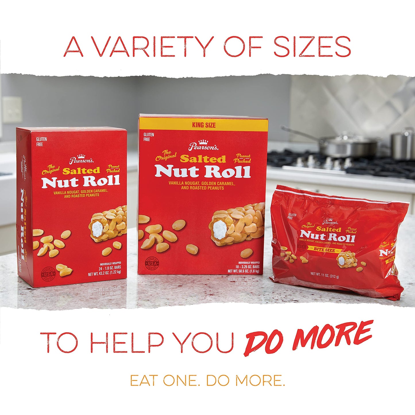 Pearsons King Original Salted Nut Roll | Loaded With Crunchy Roasted Peanuts, Golden Caramel, and Chewy Nougat | Pack of 18-3.2