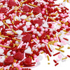 Valentines Sprinkles, 4.6oz Edible Heart Sprinkles Pink Red White Yellow Sprinkles for Cake Decorating, Mix Pearl Jimmies Sugar 