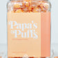 Papa'S Puffs Georgia Peach Flavored Pure Sugar Candy - Individually Wrapped In Resealable Tub - Fat-Free, Gluten-Free, Cholester