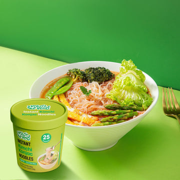 Volo Vero Konjac Noodle Soup Cup Kimchi Flavor, 6 Packs Low Carb Instant Shirataki Noodles Angel Hair Pasta, Gluten Free, Keto F