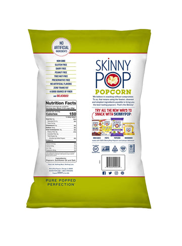 Skinnypop Original Popcorn, Gluten Free, Vegan Popcorn, Non-Gmo, Healthy Popcorn Snacks, Skinny Pop 6.7Oz Party Sized Bags (6 Co