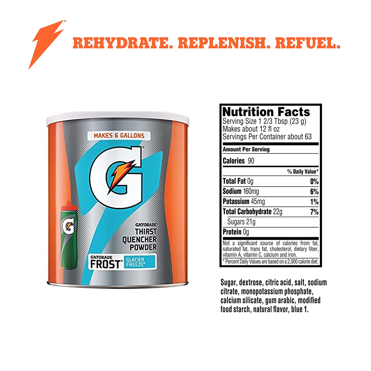 Gatorade Thirst Quencher Powder, Glacier Freeze, 51Oz Powder (Pack Of 3)