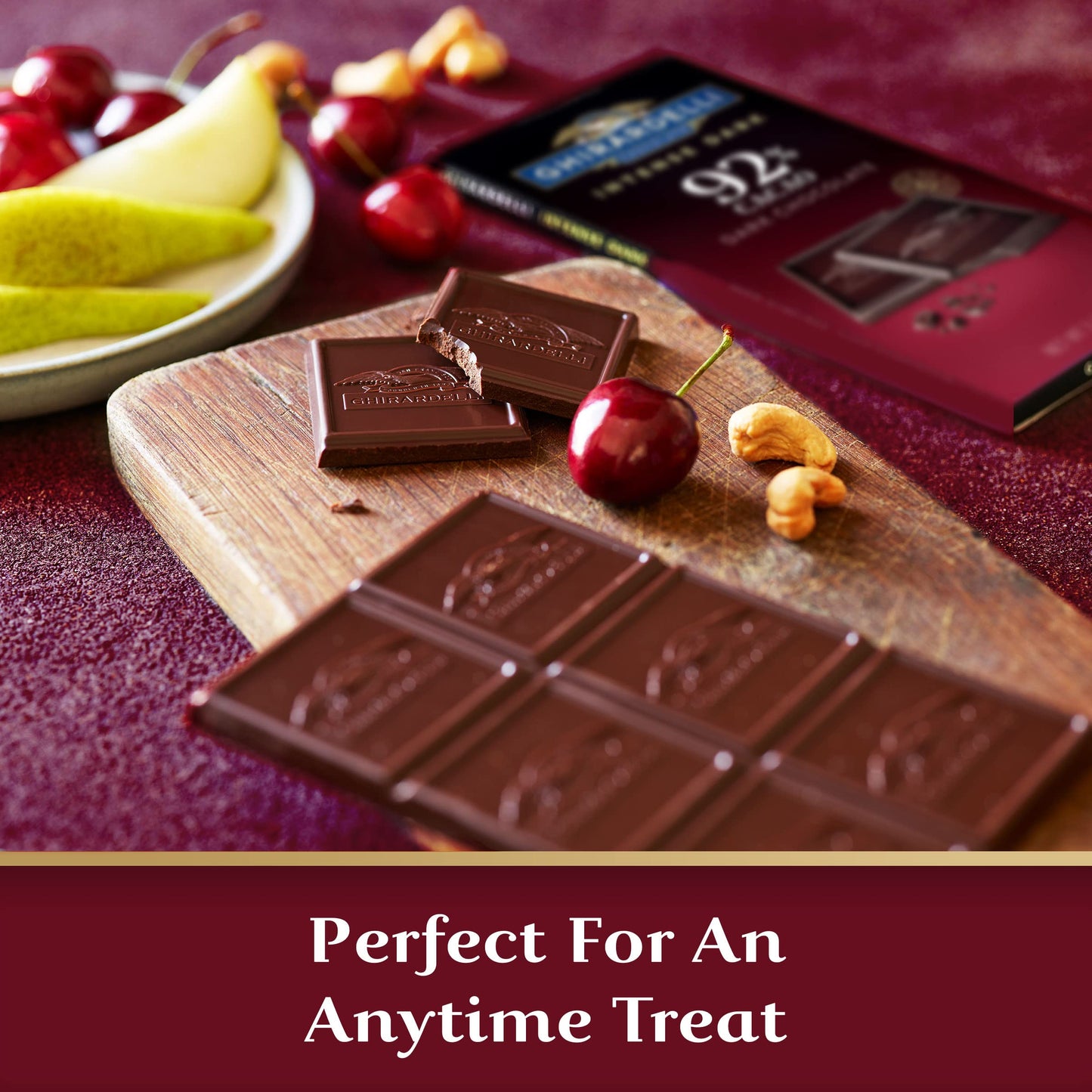 Ghirardelli Intense Dark Chocolate Bar, 92% Cacao, 3.17 Oz Bar (Pack Of 12)