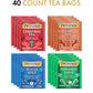Twinings Christmas Holiday Variety Tea Bag Pack (40 Count) 4 Flavors Include Christmas Tea, Winter Spice, Gingerbread Joy, Peppermint Cheer, Seasonal Gift For Her, Him, Family, Friends