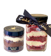 Gourmet 2 Cakes in a Jar Set - Duo Chocolate Cake in Jar with Special Chocolate Cake Layered with White Belgian Chocolate Brigad