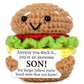 Avboda Mini Birthday Gift For Son From Dad Mom Handmade Crochet Burger For New Dad Son-In-Law Mature-Themed Sons New Father Christmas Basket Idea From Parents To Sons From Mother Father