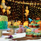 Arthsdite Pack Of 48 Glitter Pre-Assembled Dinosaur Cupcake Toppers Gold Green Dino Cupcake Picks Glitter For Kids First Birthda