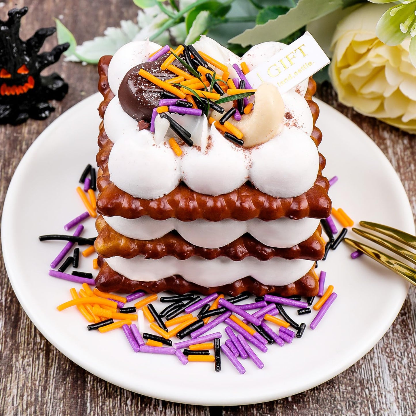 Halloween Sprinkles for Decorating Edible Set 4  320g/11.3oz with Orange Sanding Sugar  Pumpkin  Bat  Ghost  Candy Eyes and Jimmies  Ideal for Cake  Cupcake  Ice Cream  Cookie Toppings