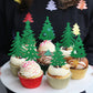 24 Pcs Christmas Tree Cupcake Toppers With Star Green Glitter Christmas Tree Cupcake Picks For Merry Christmas Theme New Year Holiday Baby Shower Kids Birthday Party Cake Decorations Supplies