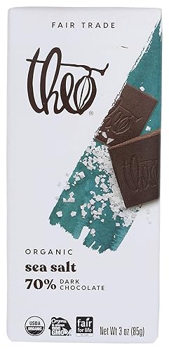 Theo Dark Chocolate With Sea Salt Bar 3 Oz