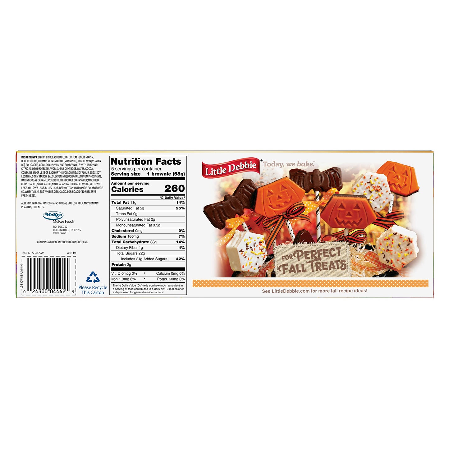Little Debbie Brownie Pumpkins, 5 Individually Wrapped Brownies, 10.17 OZ Box