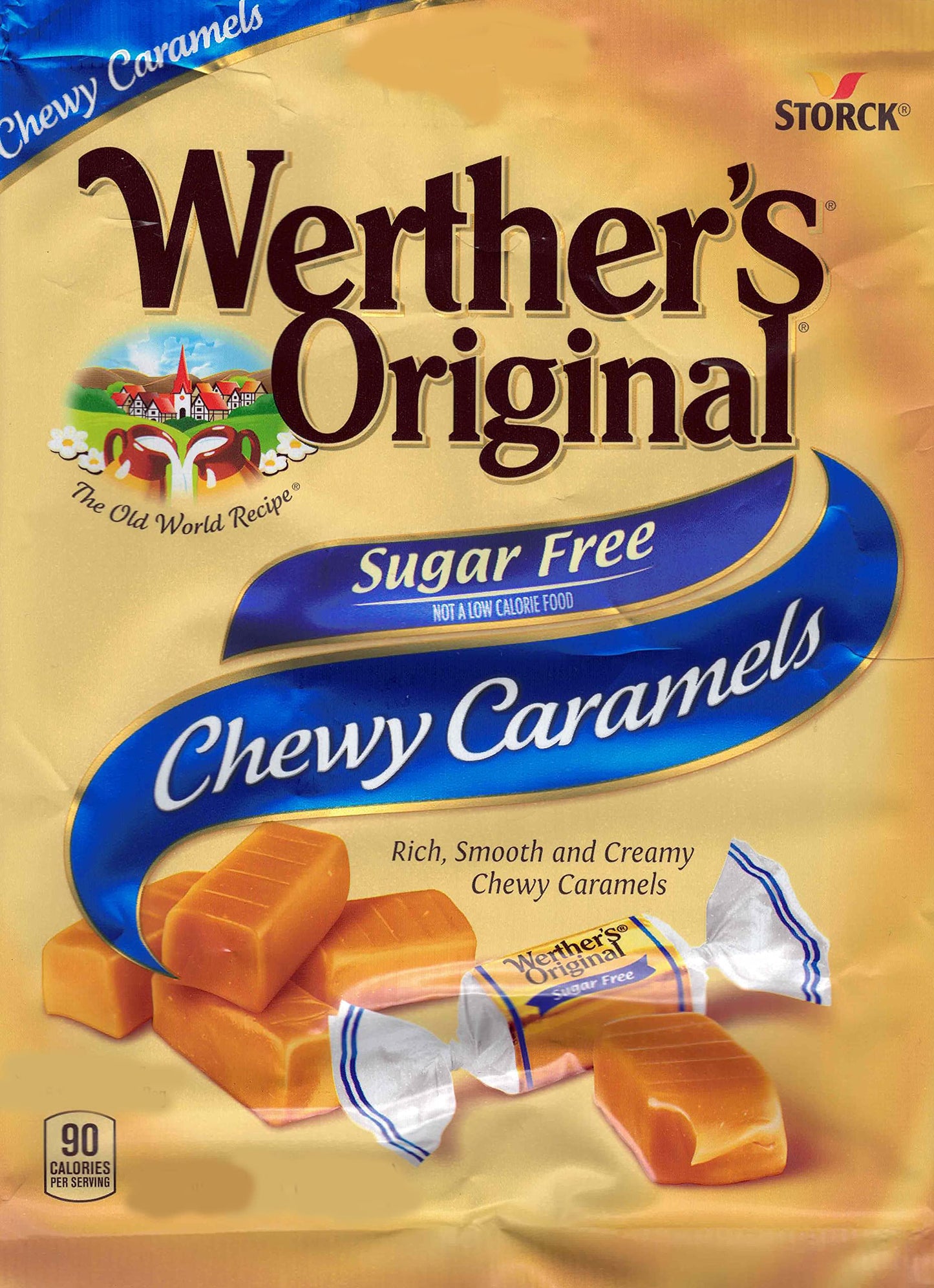 Aromatik Werthers Original Hard Candy, Sugar Free Chewy Caramel, 1 lb Resealable Pouch