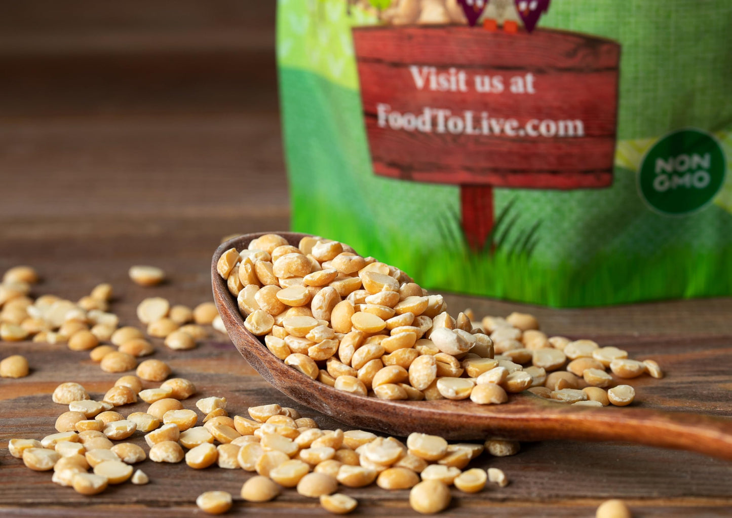 Food to Live Organic Split Yellow Peas, 24 Pounds - Dry Non-GMO Pulses. Legumes in Bulk. Good Source of Protein and Fiber. Easy