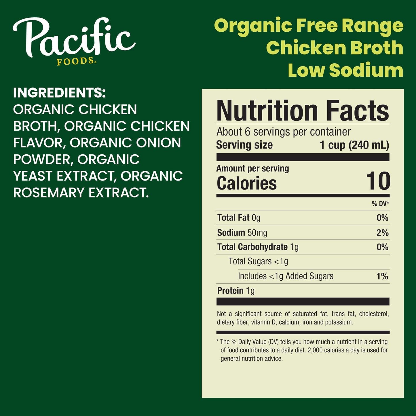 Pacific Foods Low Sodium Organic Free Range Chicken Broth, 48 Oz Carton