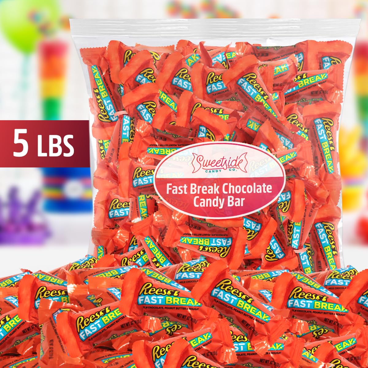 Fast Break Candy Bars  5lb Pack of ReeseProtein Bars  Ideal ReesCandy Bars for Birthdays  Celebrations  Holiday Parties  Office   Candy Buffets  Special Events and Everyday Indulgence