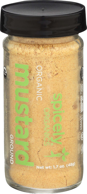 Spicely Organics Mustard Powder (Yellow) 1.70 Ounce Jar Certified Gluten Free, 2 Ounce