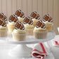 Rssta i 48 Pack Edible American Football Cupcake Toppers, Rugby Color, 1.6 x 1.1 inches, Perfect for Baby Showers and Birthday Parties