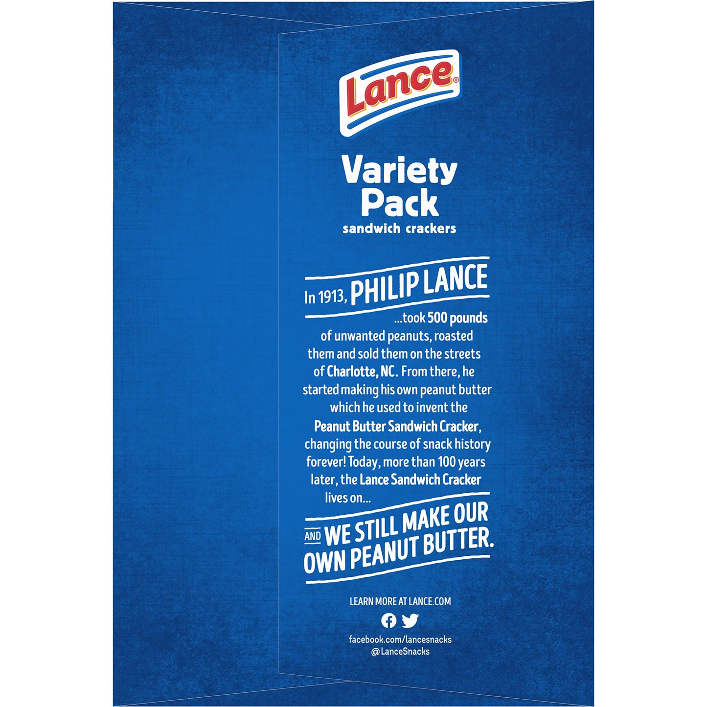 Lance Sandwich Crackers, Variety Pack, 3 Flavors, 20 Individually Wrapped Packs, 6 Sandwiches Each