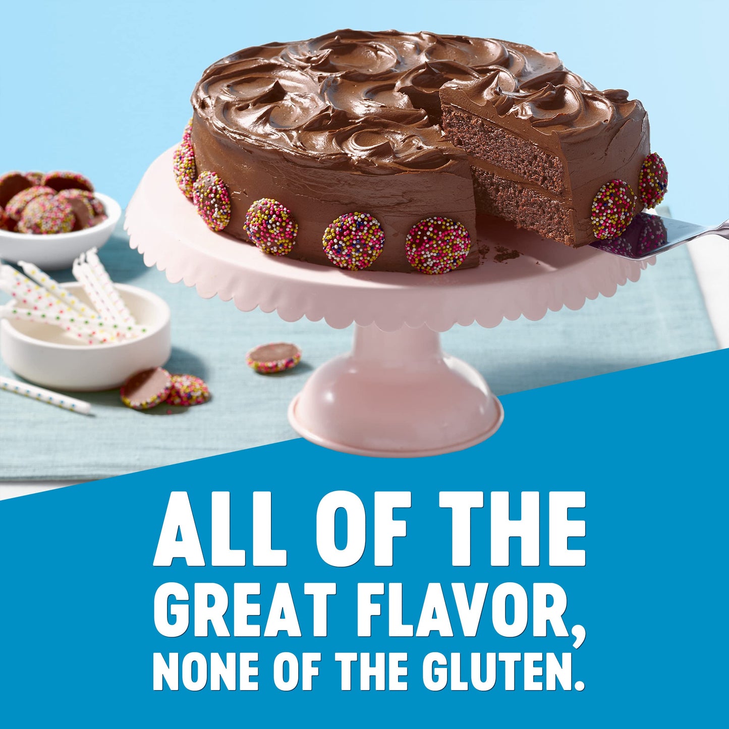 Krusteaz Gluten Free Chocolate Cake Mix, No Artificial Flavors, Colors, or Preservatives, 18 Ounce(Pack of 4)