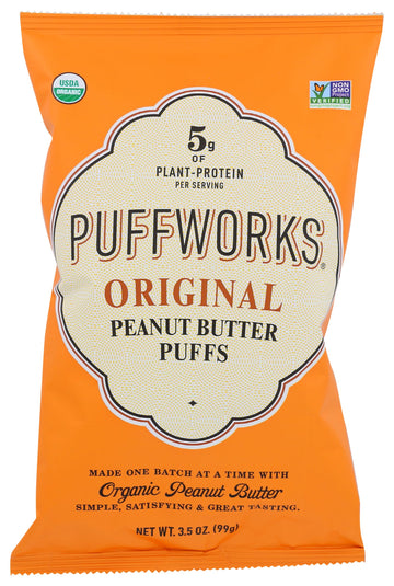 Puffworks Organic Original Peanut Butter Puffs 3.5 Oz