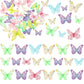 Ephlyn 40Pcs Edible Butterfly Cupcake Toppers 3D Butterfly Cake Picks Mixed Color Cake Decorations For Baby Shower Wedding Kids