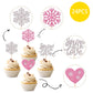 24 Pcs Snowflake Snow In Love Cupcake Toppers Glitter Heart Winter Frozen Snowflake Cupcake Picks For Bridal Shower Wedding Anni