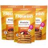Flourish Protein Pancake & Waffle Mix, with Whey Protein & Flax Seed, No Added Sugar, High in Protein & Fiber - Just Add Water -