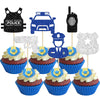 Gyufise 24Pcs Police Cupcake Toppers Glitter Policeman Police Officer Cupcake Picks Police Cake Decorations For Police Emblem Th