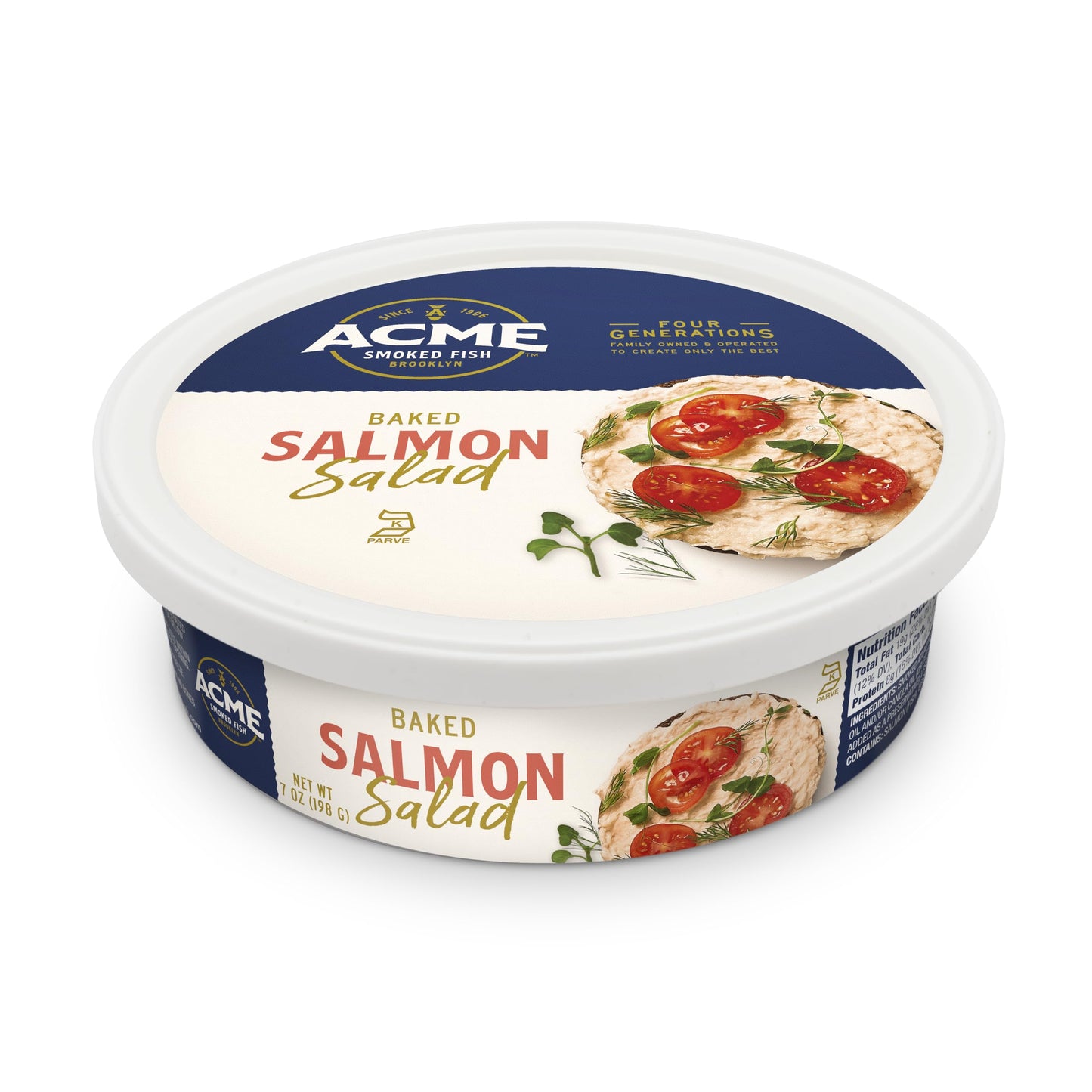 Acme Smoked Fish Baked Salmon Salad, 7 oz, Model 27037, Salmon Color