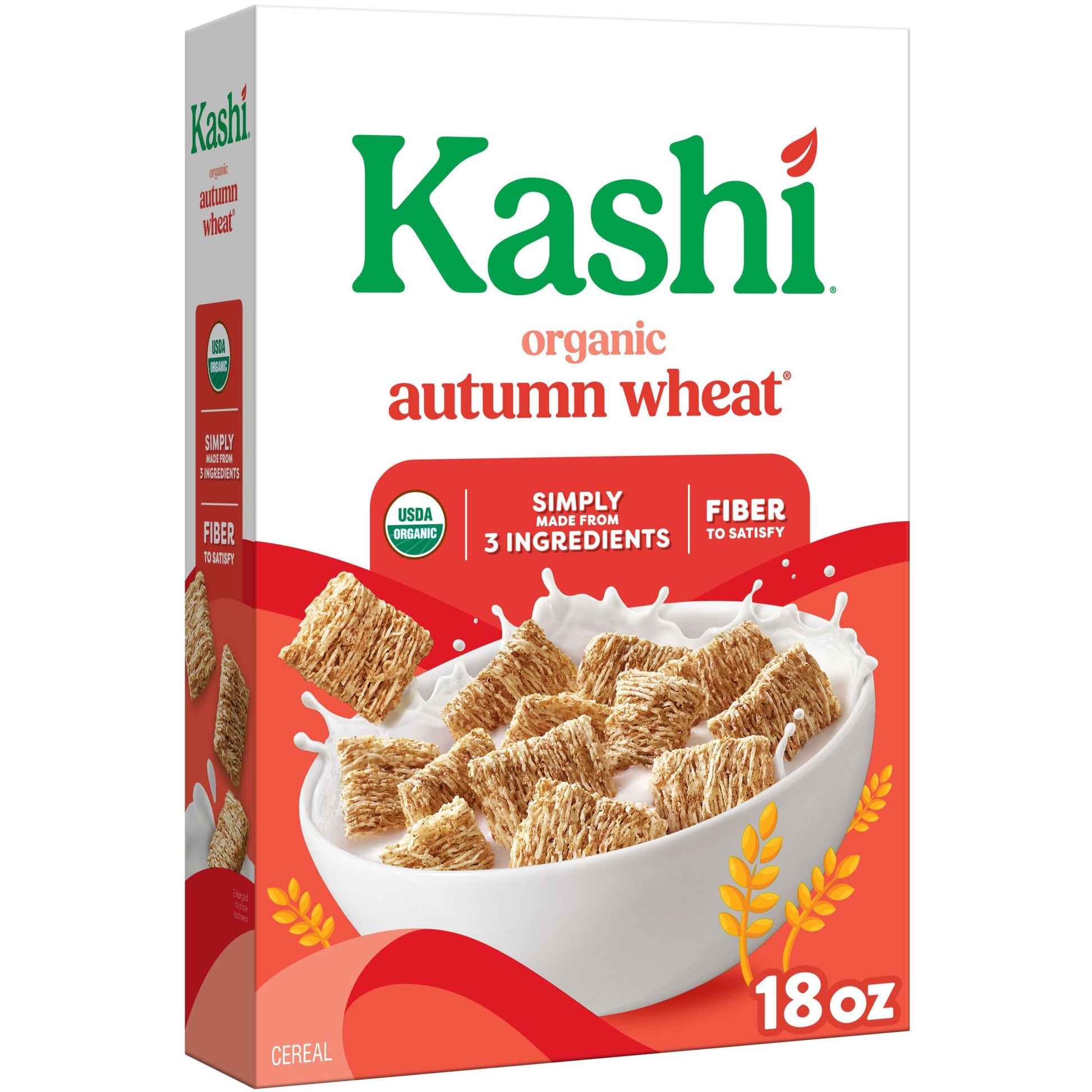 Kashi Breakfast Cereal  Organic  Whole Grain  Autumn Wheat  18oz Box (1 Box)