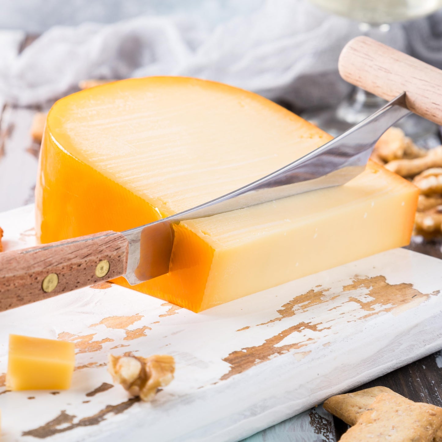 Carmen & Lola Eat España! Gayo Azul Mild Gouda Cheese Wheel - Red Wax, 9-10lb, Premium Dutch-Style Cheese