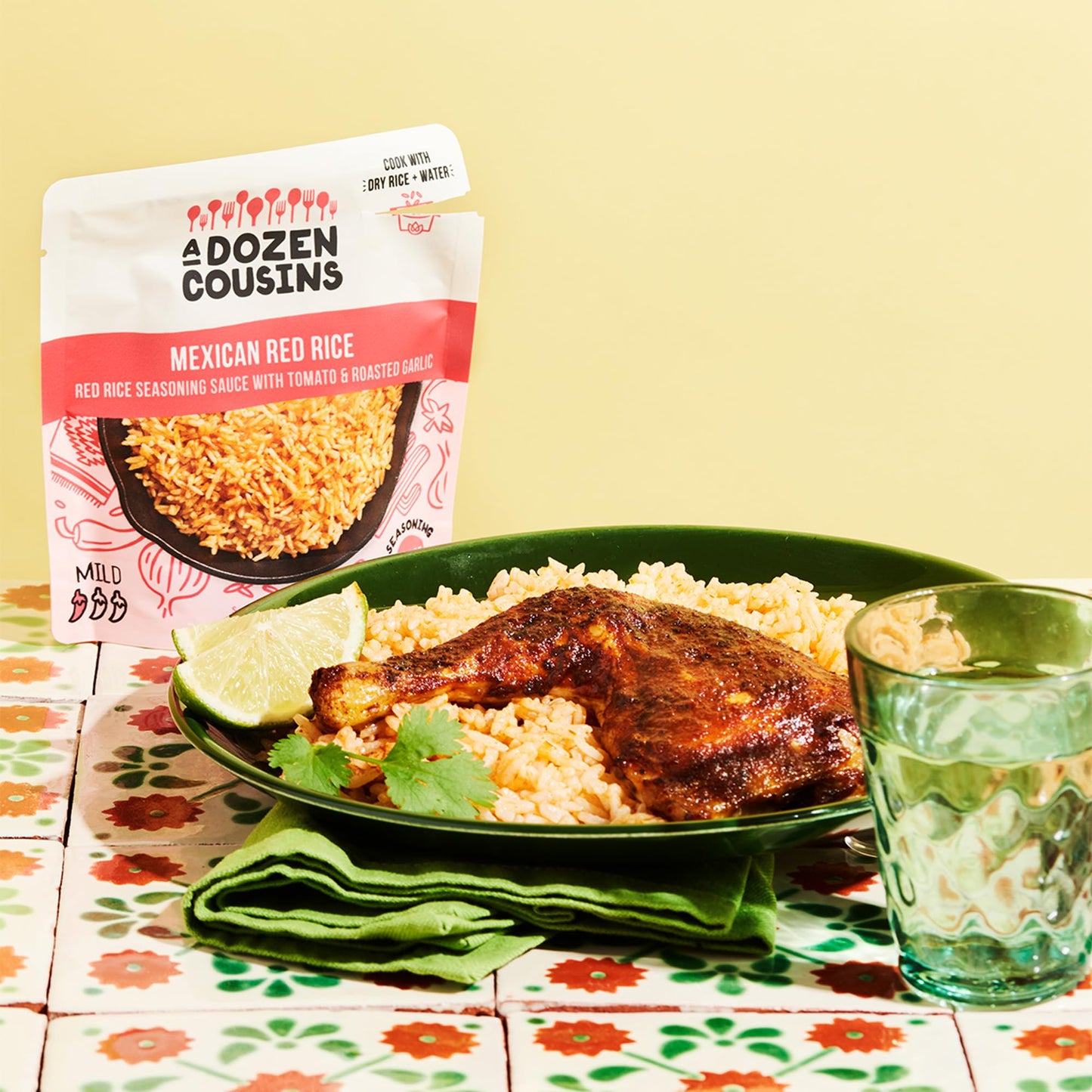A Dozen Cousins Rice Seasoning Sauce Packets - Season And Prepare Your Own Rice Dishes - 10 Pack - Mexican Red Rice With Tomato