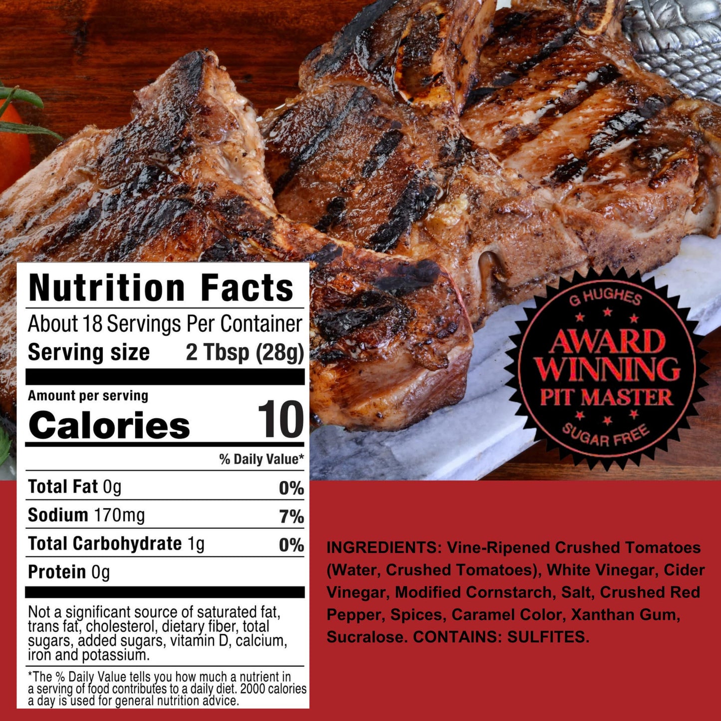 G Hughes Sugar Free, Sweet Heat Carolina BBQ Sauce - Sweet Chili Sauce, Sugar Free BBQ Sauce, Gluten Free Barbecue Sauce, Low Ca