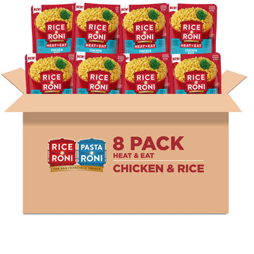 Rice-A-Roni Heat & Eat Rice, Microwaver Rice, Quick Cook Rice, Chicken, (8 Pack)