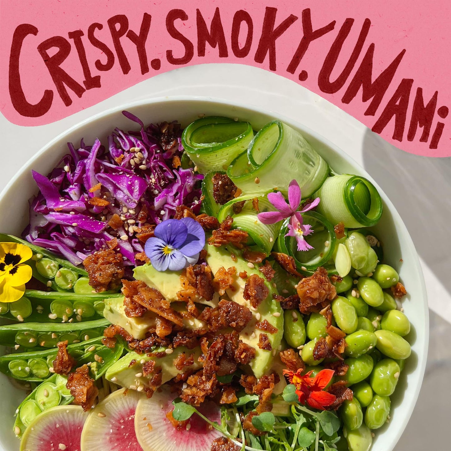 Madly Hadley Plant-Based Bacon Bits, Organic Vegan Snack, Gluten & Soy Free, 2 Packs of 3oz, Original Flavor