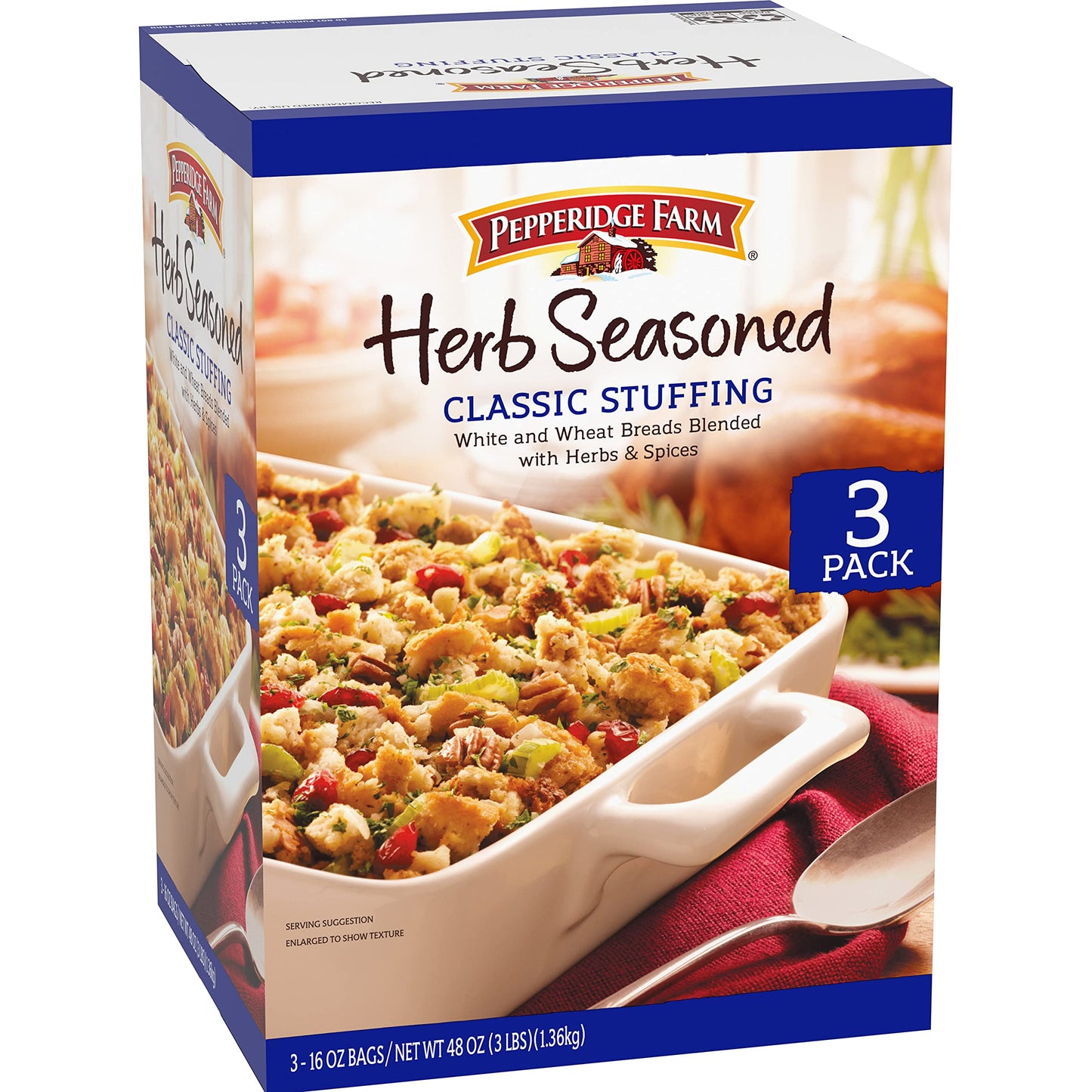 Pepperidge Farm Herb Seasoned Classic Stuffing  16 Oz (Pack of 3)