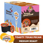 Crazy Cups Flavored Coffee Pods, Toasty Texas Pecan, 22 Count for K Cup Keurig Machines, Brew Hot or Iced