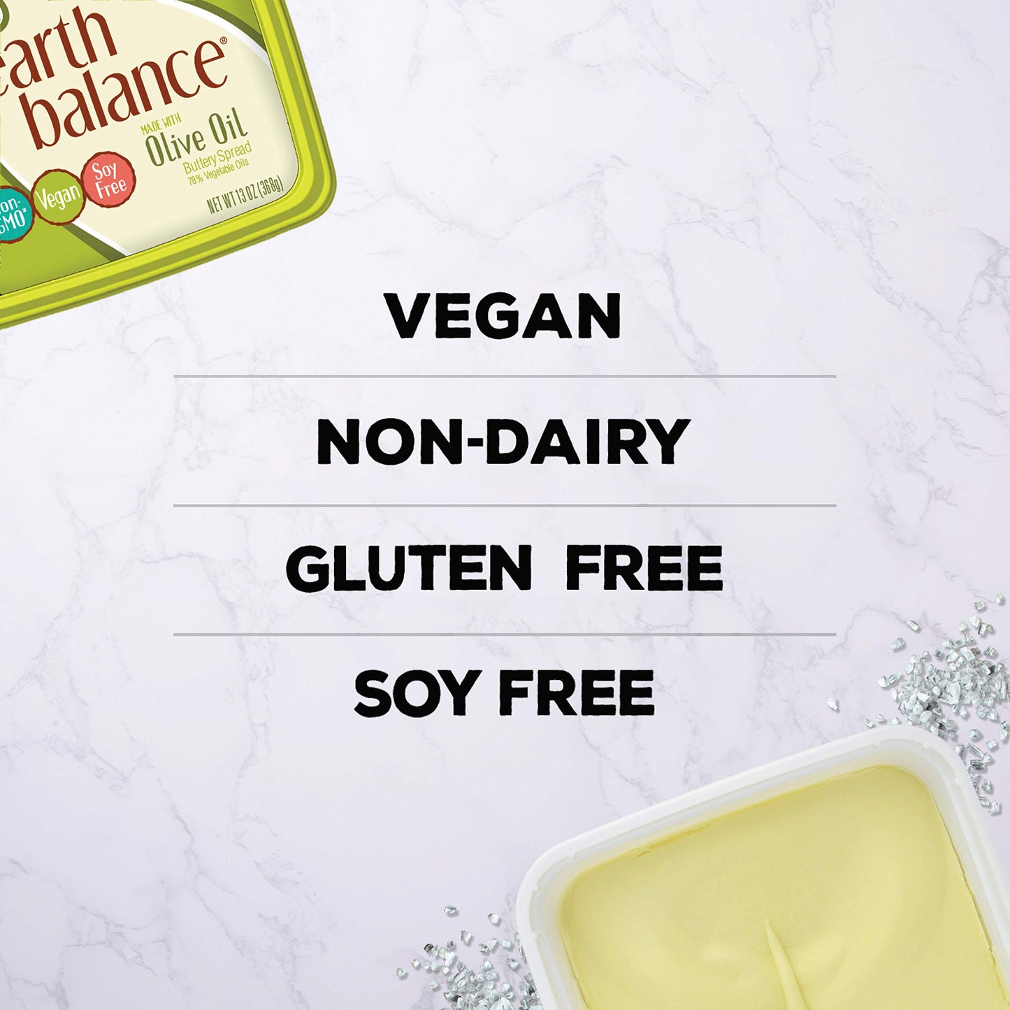 Earth Balance Olive Oil Buttery Spread, Vegan and Soy Free, Keto Friendly, 13 oz
