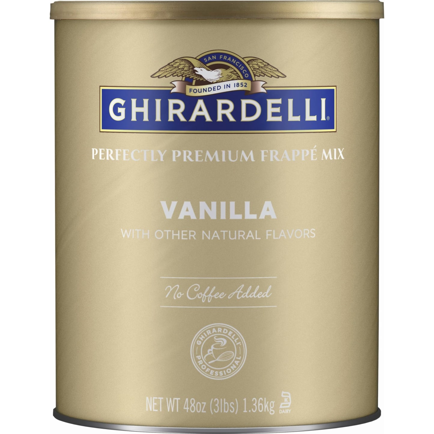 Ghirardelli Vanilla Frappé Mix, 3 lb, Ideal for Blended Beverages, Easy to Use