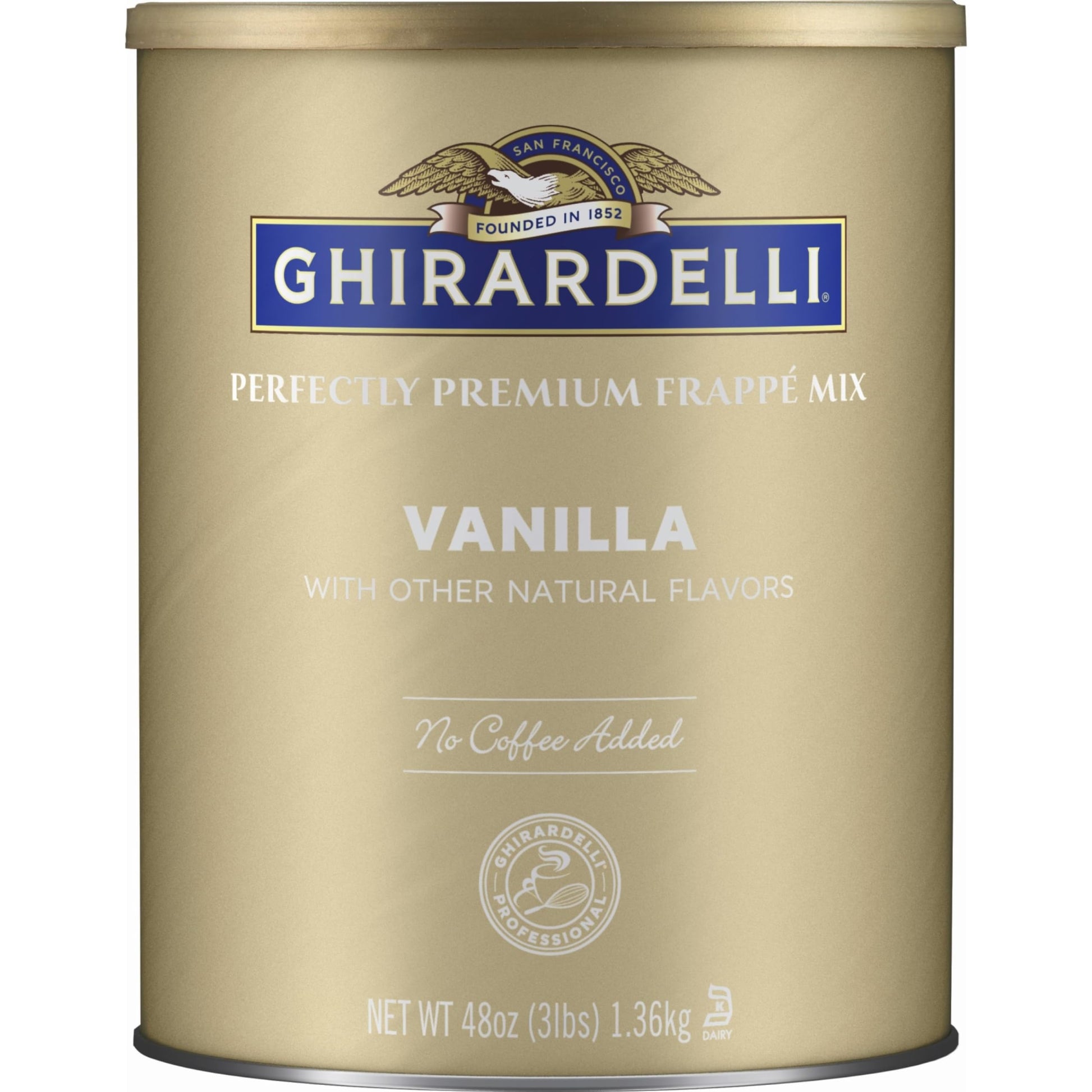 Ghirardelli Vanilla Frappé Mix, 3 lb, Ideal for Blended Beverages, Easy to Use