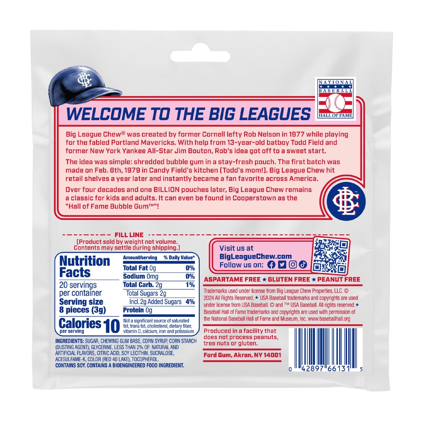 Big League Chew Bubble Gum 3-Pack - Original Baseball Candy - 2.12oz Packets - Orange